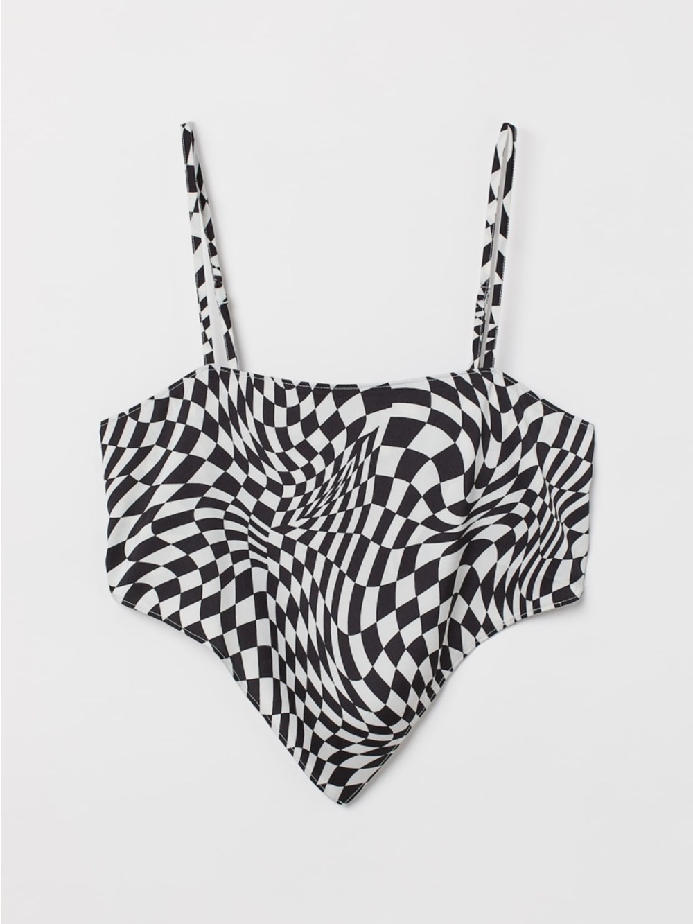 H&M Black & White Checkerboard Smocked Cami
